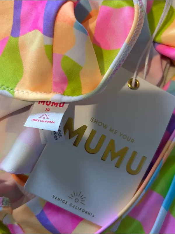 NWT Show‎ Me Your Mumu Micro Mini Swimsuit Coverup Dress Neon Size XL - Image 8