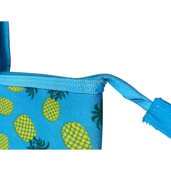 Tropical Blue Pineapple Print Lunch Tote Bag Beach Pool Travel Insulated Bag - Image 4
