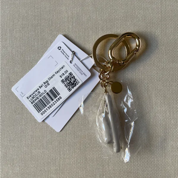 Lululemon Everywhere Belt Bag Charm Keychain - Beech White/Gold - Image 7