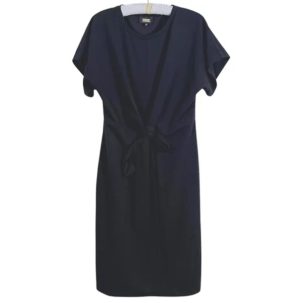 ALEXIA ADMOR Tie-Waist Sheath Dress Womens XL Black Cocktail Minimal Career LBD - Image 2