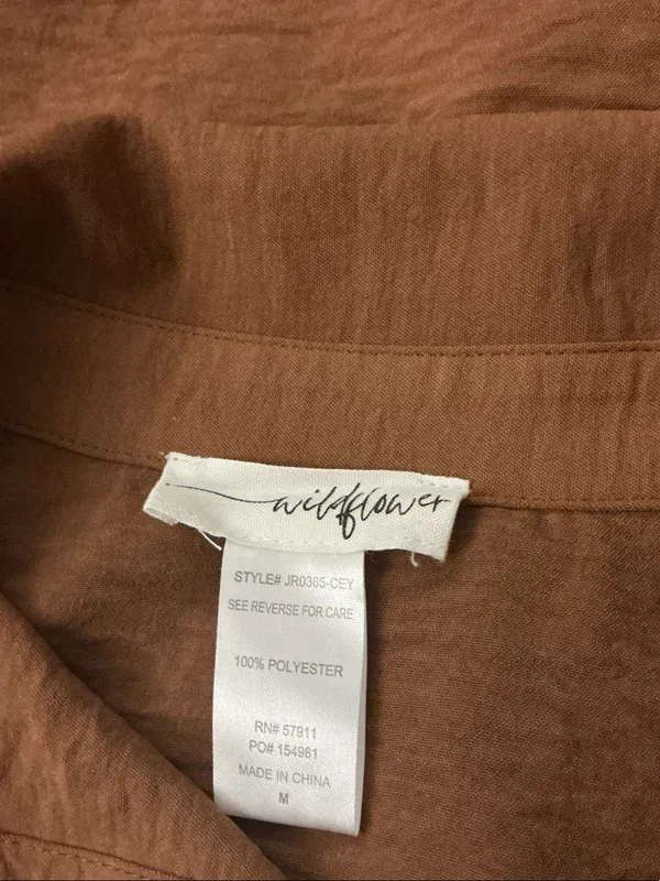 Wildflower Cocoa Brown Button - Image 3