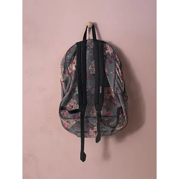 JanSport Floral Mesh Net Backpack GUC - Image 2