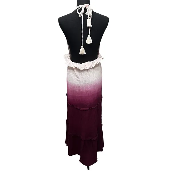 Earthbound Size XXL Ombre Halter Maxi Dress Boho Tassel‎ Backless Festival - Image 5