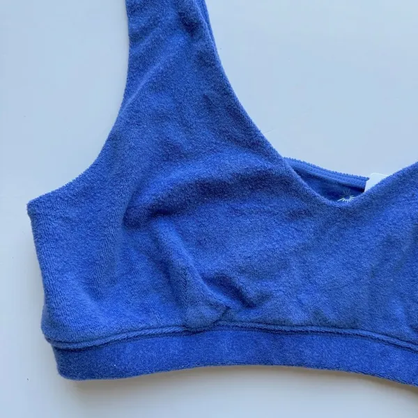 Aerie NEW Offline Terry Recharge Least Support Bra Blue Size Large L - Image 3