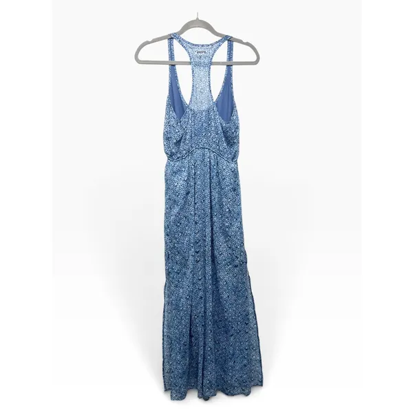 Abercrombie & Fitch Blue Maxi Sheer Dress Womens S Party Beachy Boho Vacation - Image 7