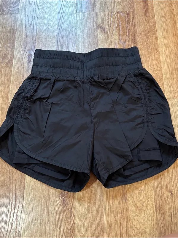 ACTA Black Women's Athletic Shorts with Built-in Bike Shorts - Image 3