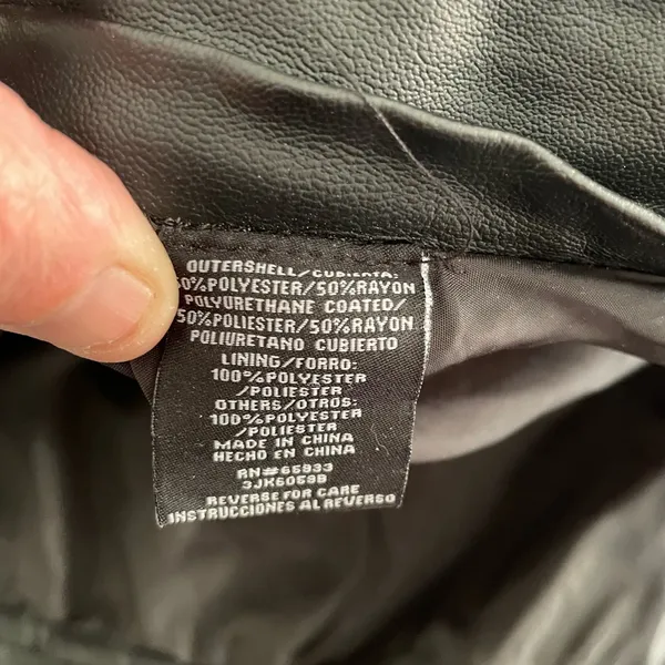 DISTORTION Black Leather Jacket — Small - Image 4