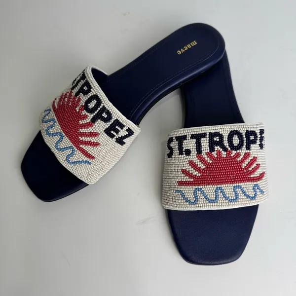NWT Anthropologie Maeve Fiona Beaded Slide Sandals Size 37 - Image 5