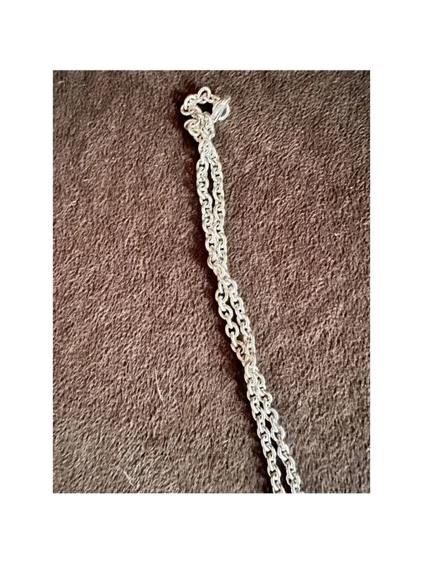Clear Heart Gemstone Silver Tone Chain Necklace - Image 7