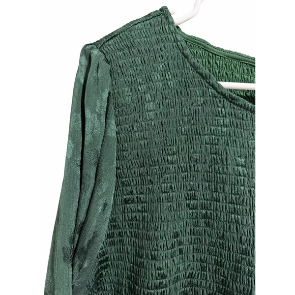 Baltic Born‎ Stockholm Smocked Dress Forest Green Women's Size 2XL - Image 9