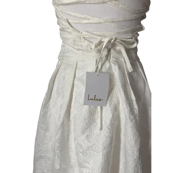 Lulus White Cowl Neck Backless Bridal Maxi Dress XS Wedding - Image 5
