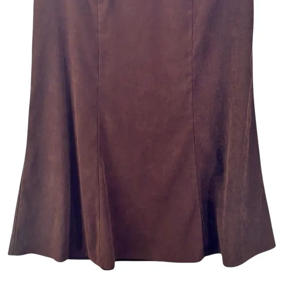 Elementz Maxi Skirt‎ Large Faux Suede Flowy Boho Career Casual Event Flare Lined - Image 3