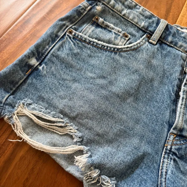 Zara Distressed Denim Jean Shorts Shorts - Image 2