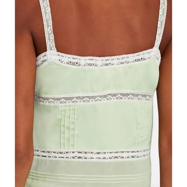 LoveShackFancy Sunny Lace Trimmed Pintucked Camisole light green - Image 5