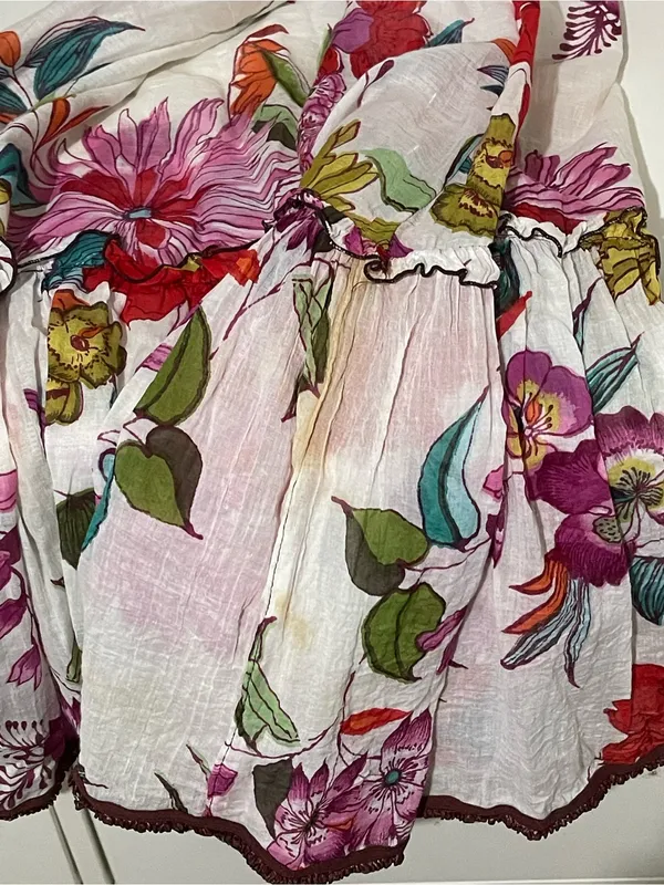Boho Halter Maxi Dress in White with Multicolor Floral - Image 6