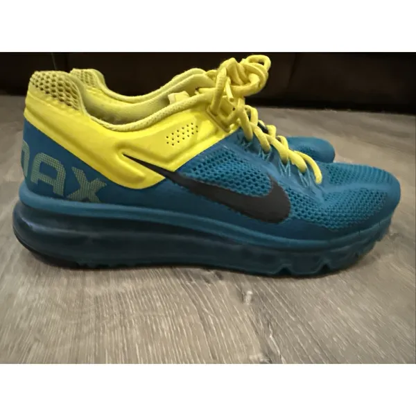 Nike Air Max‎ 2013 Women's Size 8.5 Running Shoes Teal Yellow - Image 4