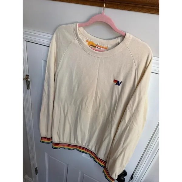 Aviator Nation with rainbow stripes on the waistband and cuffs women's xl - Image 3