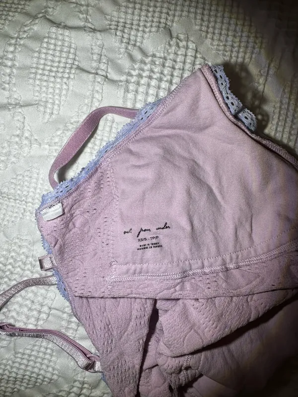 Urban Outfitters Out from Under Lavender and Pink Ribbed Lace-Trim Cami - Image 4