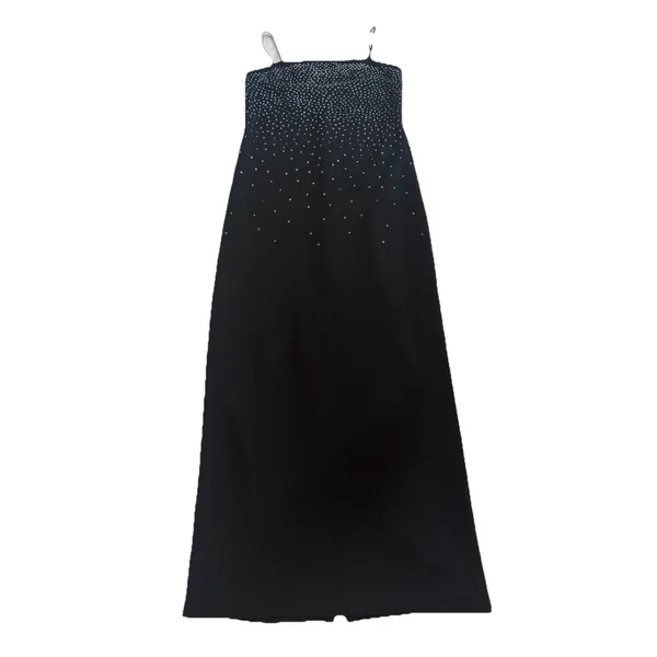 Onyx Nite Black Silver Sequin Strapless Evening Dress~ Size 10 - Image 2