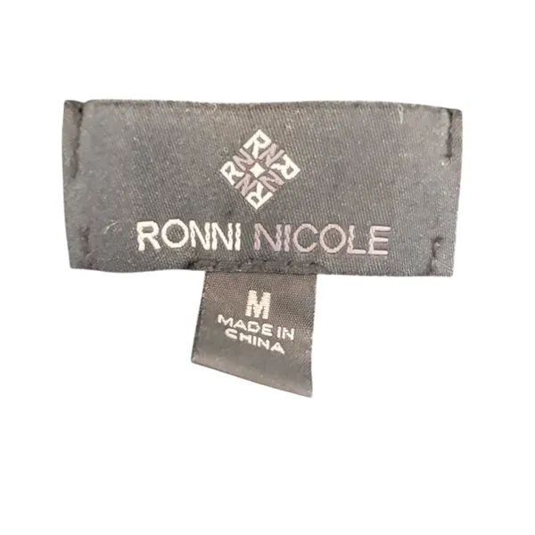 Ronni‎ Nicole Womens Black Maroon Colorblock Knit Long Sleeve Sweater Dress M - Image 3