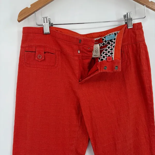 Cartonnier Charlie Crop Flare Sz S Anthropologie Preppy Textured Quiet Luxury - Image 5