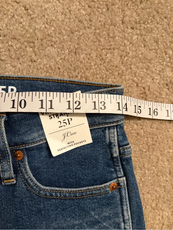 J. Crew women’s vintage slim straight blue jeans denim size 25P petite NWT - Image 12