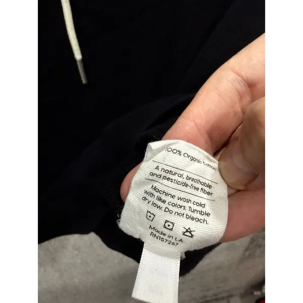 MATE the Label Women Hoodie XS Black Organic Cotton Raglan Pullover - Image 7
