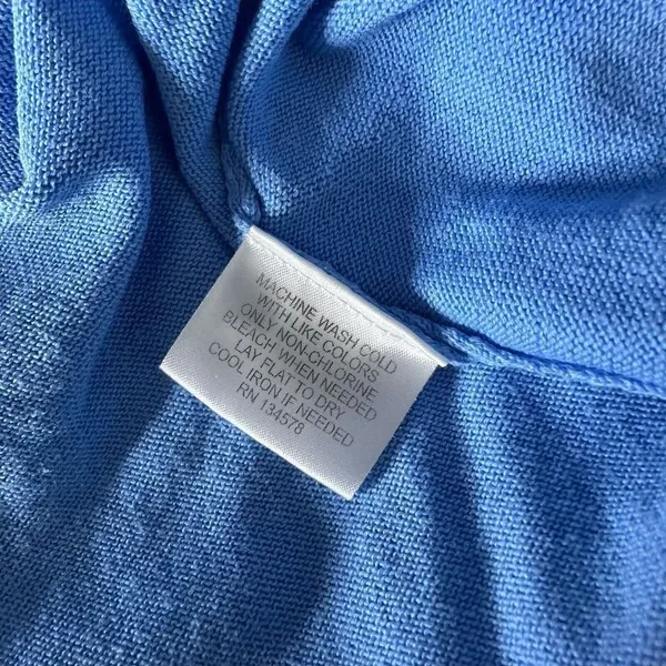 Vineyard Vines Blue Embroidered Scroll Neck Sweater Cotton Pullover Preppy M - Image 13