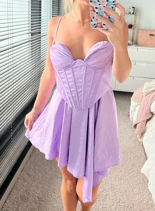 Babyboo saffron corset playsuit satin romper purple - Image 2