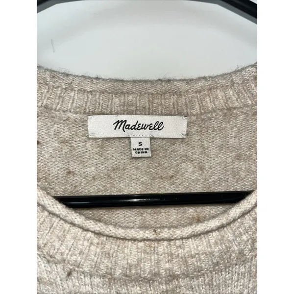 Madewell Belmore Floral-Sleeve Pullover Sweater Coziest Textured Yarn Small - Image 2