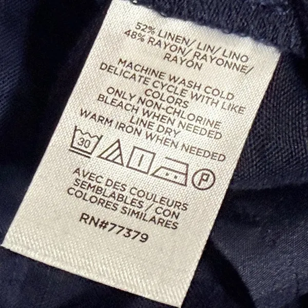 Ann Taylor Navy Blue Linen Blend Wide Leg Belted Trousers Pants 826676 Sz 4 NEW - Image 7