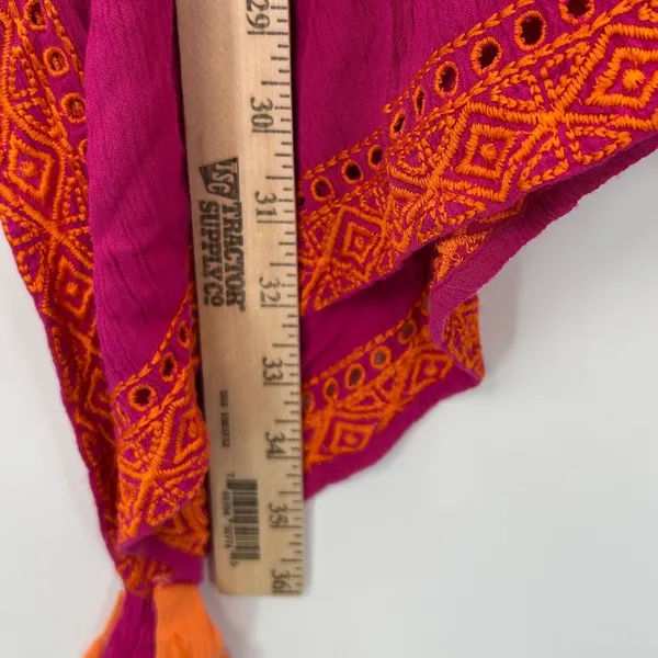 Soft Surroundings‎ Womens Fuchsia Orange Embroidered Kaftan Swim Coverup Sz S/M - Image 10