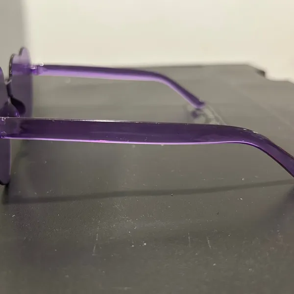 Purple Heart-Shaped Rimless Sunglasses - Image 7
