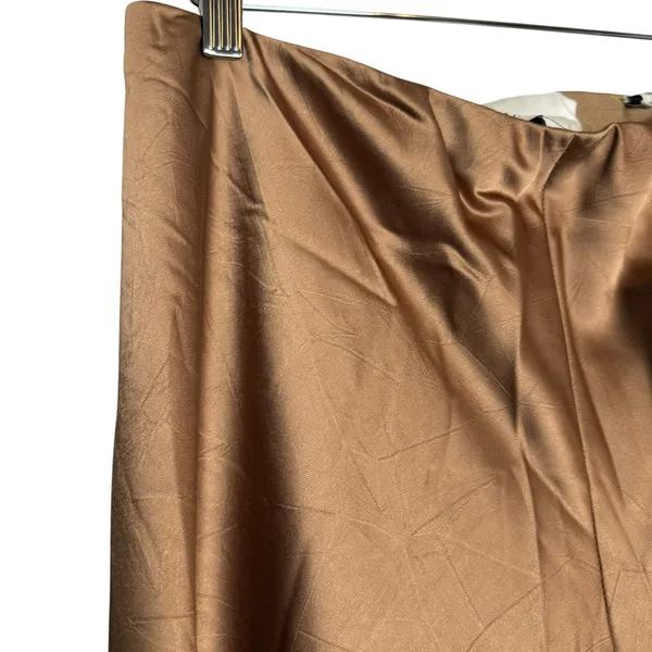 Vince Bronze Golden Brown Satin Wide Leg Culotte Pants Size Medium - Image 5