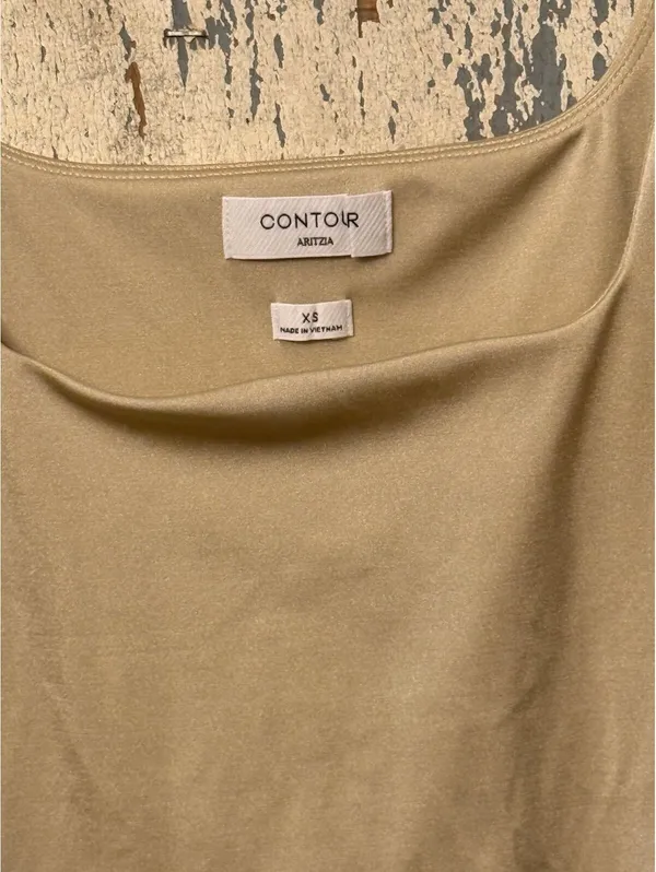 Aritzia Babaton Contour Sleeveless Square Neck Bodysuit Natural Beige XS - Image 2