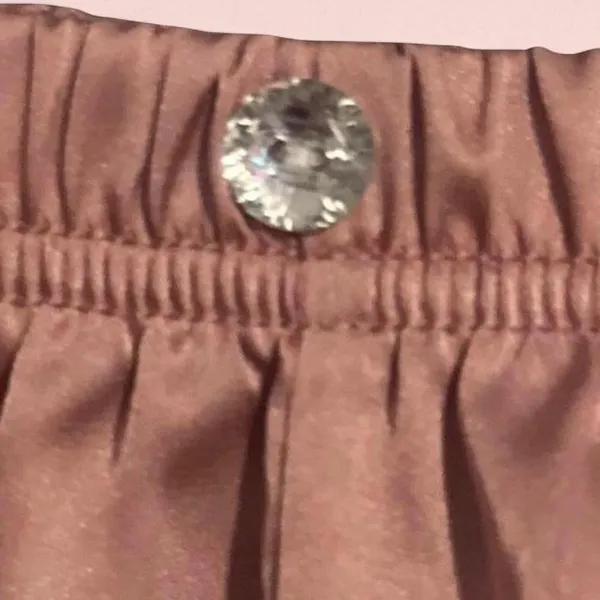 Women’s True Religion Y2K Satin Cheeky Pajama Shorts Blush Pink Size Large - Image 4