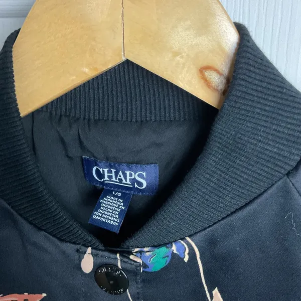 Chaps Floral Satin‎ Bomber Jacket Size Large - Image 2