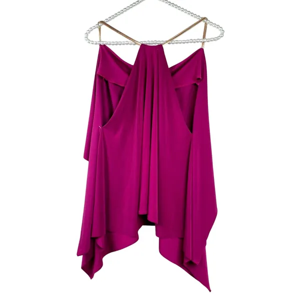 Express womens blouse size small purple Chain gold straps drape‎ NWT $39.90 - Image 5