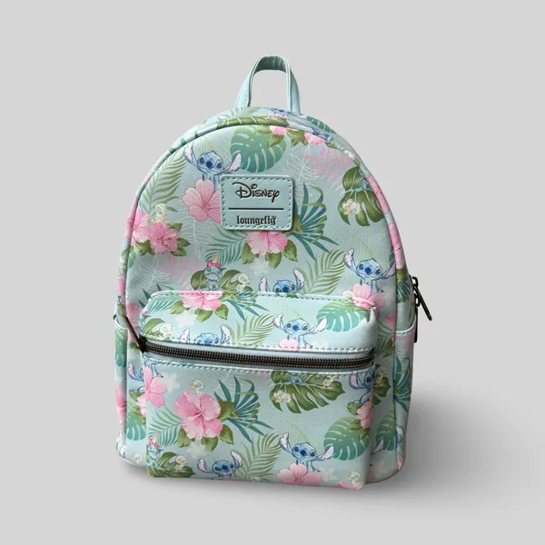 Loungefly Disney Lilo & Stitch Tropical Floral Mini Backpack Pastel Blue Vegan - Image 8