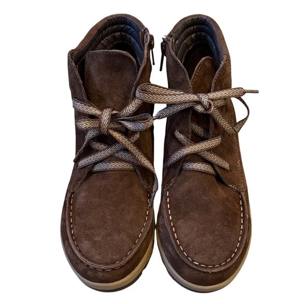 NWOT David Tate Chocolate Suede Chukka side zip forest Boots Y2K 7.5 - Image 3