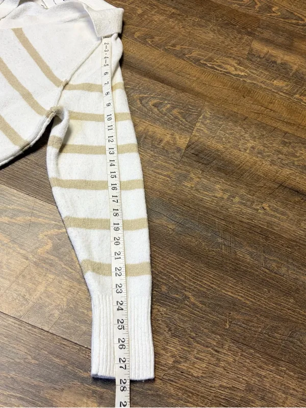 Aerie unREAL Oversized Classic Fit Stripe Pull Over V-Neck Polo Sweater XS Soft - Image 10