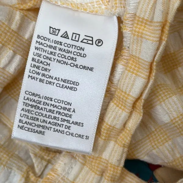 Urban Outfitters Yellow Gingham Cropped Pouf Shoulder Preppy Back Tie Top - Image 4