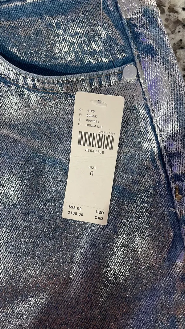 Anthropologie Sparkling Coated Denim Skirt - Image 3