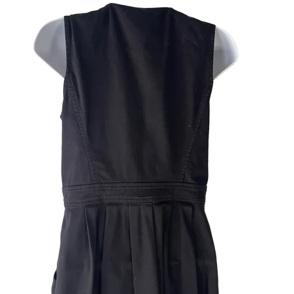 Armani Exchange Size 6 Small‎ Black Pleated Zip Dress Pockets - Image 5