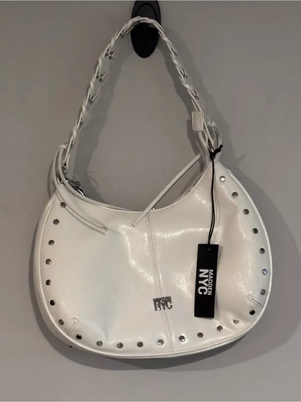 Madden NYC White Studded Shoulder Bag - Image 2