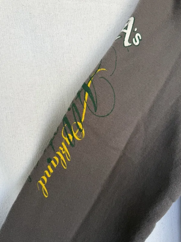 Oakland Athletics A’s Gray Full Zip Hoodie Womens S MLB - Image 3