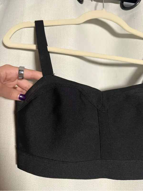Superdown from Revolve Emilia Black Crop Bandage Bra Top Size Medium - Image 6