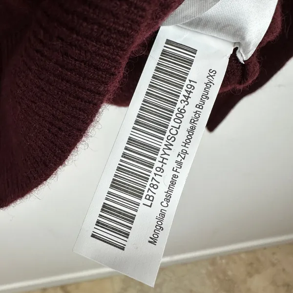 Quince Mongolian Cashmere Full Zip Hoodie Sweater Rich Burgundy Womens XS NWT - Image 11