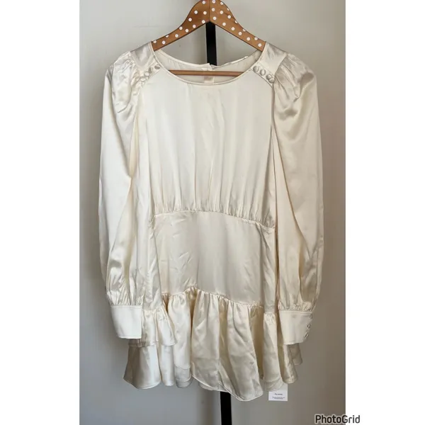 Love Shack Fancy Teyana Silk Dress Ivory Bridal 2 New Tags - Image 2