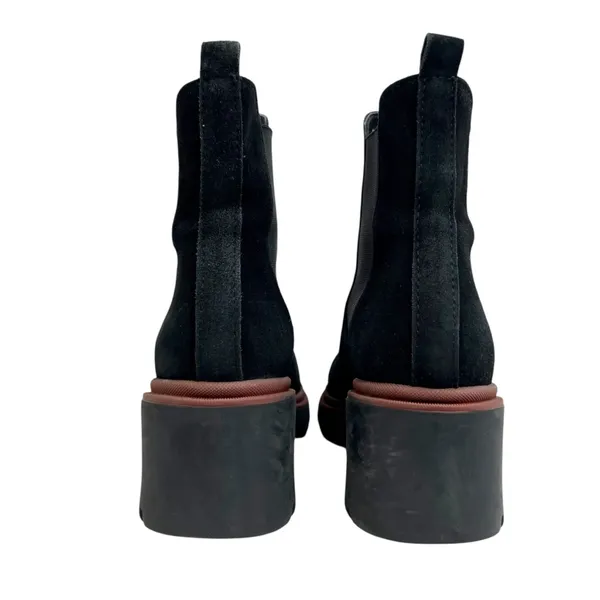 Antonio de Faria Black Suede Chunky Heeled Chelsea Boots - Image 5